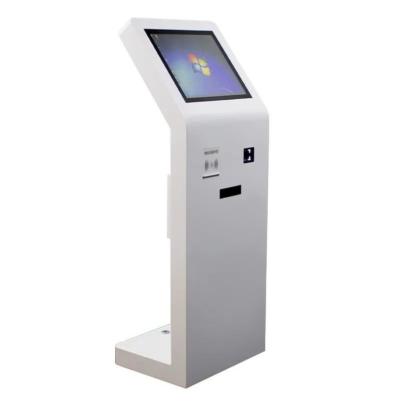 21Quiosco de pantalla táctil de piso de 5 pulgadas con lector de tarjetas IC y escáner de código QR