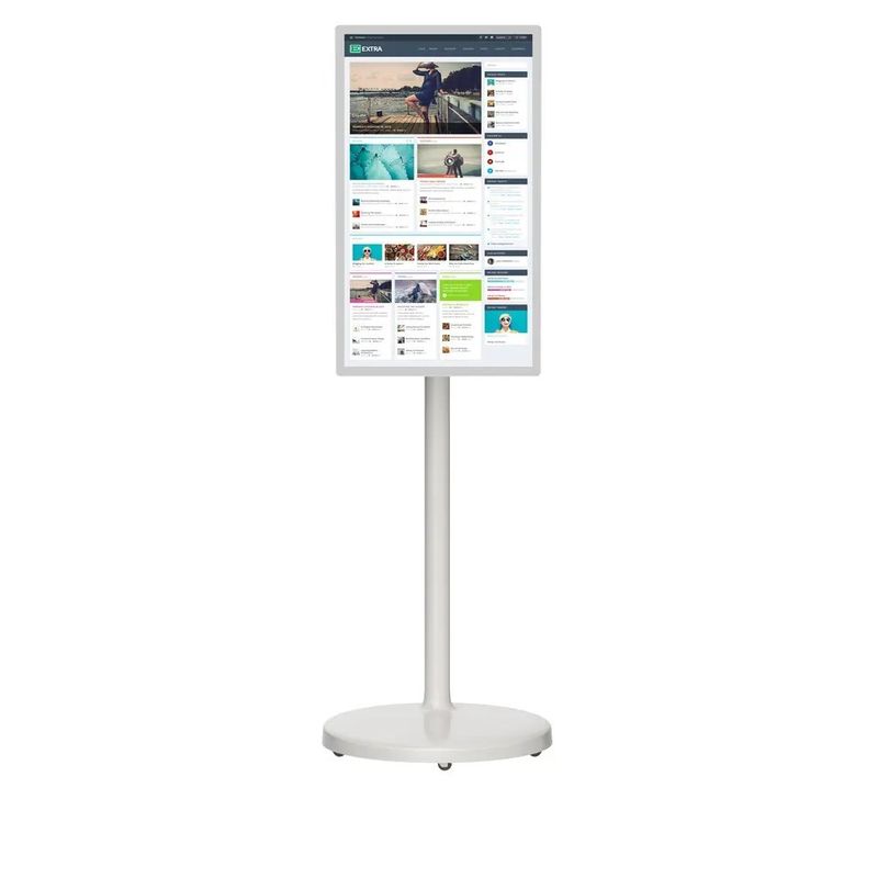 Quiosco digital táctil portátil de 24 pulgadas con soporte de suelo, Android, NFC y pantalla personalizable