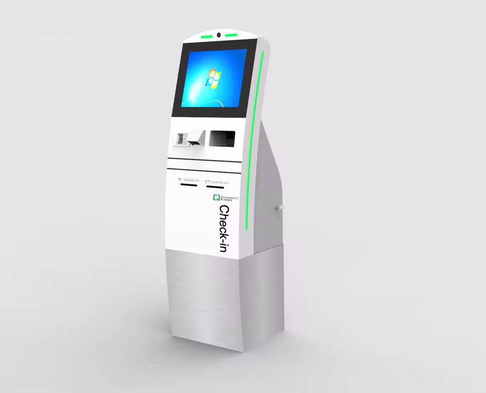 Quiosco con pantalla táctil Sistema de POS de autoservicio con escáner de códigos de barras y pago de crédito / débito / móvil