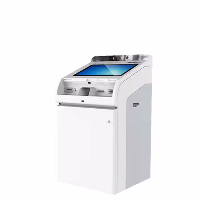 Quiosco de auto-check-in Intel Core I5/I7 con pantalla táctil y luces LED personalizadas para un autoservicio eficiente