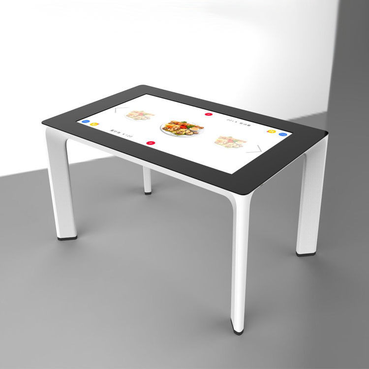 Mesa de pantalla táctil interactiva multi-toque con patas desmontables y escritorio de vidrio completo CPU Intel Core I5