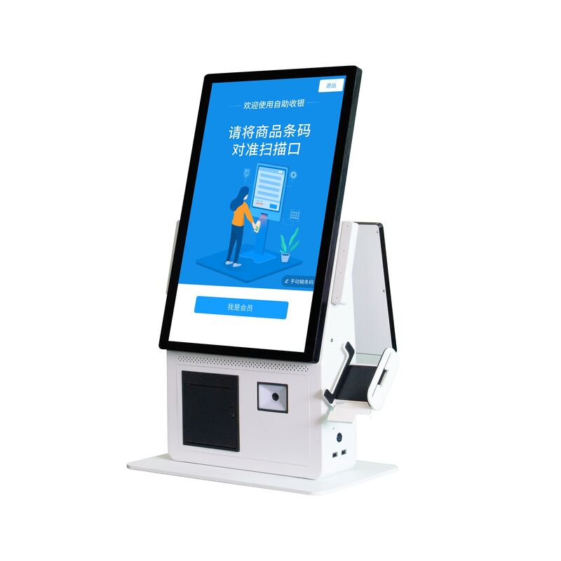 POS Kiosk Sistema todo en uno con pantalla táctil capacitiva Impresora térmica de 80 mm y lector de tarjetas NFC para el pago de autoservicio