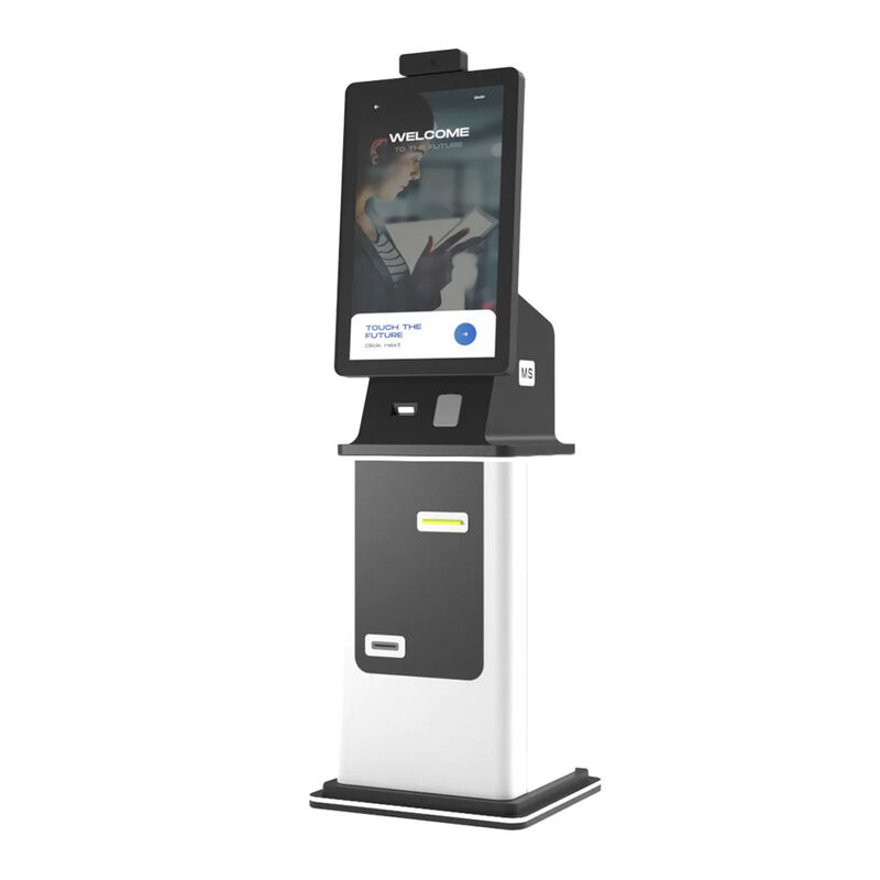 Quiosco de pago de autoservicio con conectividad Wi-Fi, pantalla táctil, impresora y acabado con recubrimiento en polvo RAL para terminal de acceso público