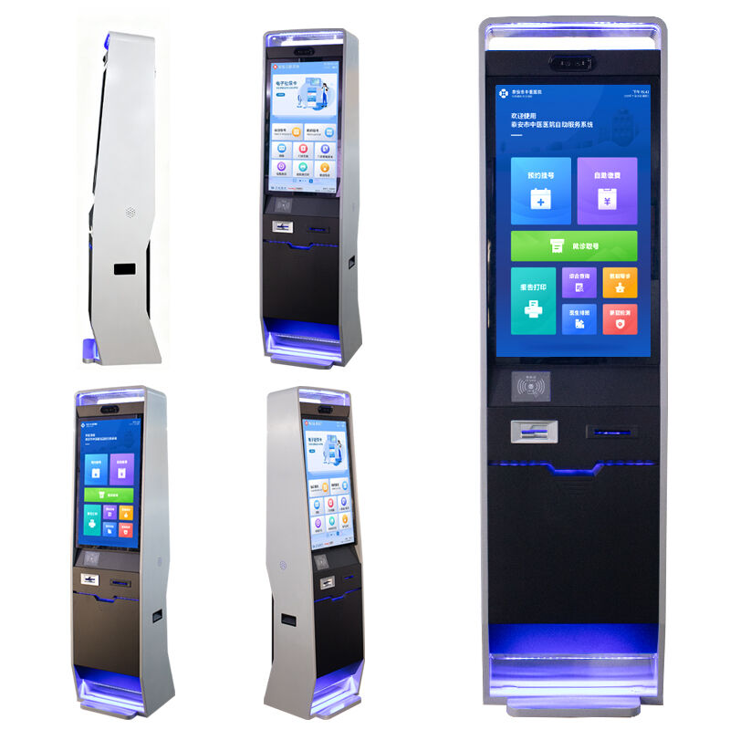 Quiosco de autocomprobación con pantalla táctil capacitiva de 10 puntos de resolución 1920X1080 y procesador Intel Core I5